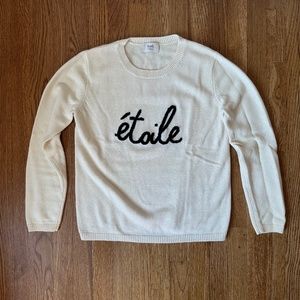 Womens Hush Etoile Merino Wool and Cotton Sweater, Ivory, Size Small NWOT
